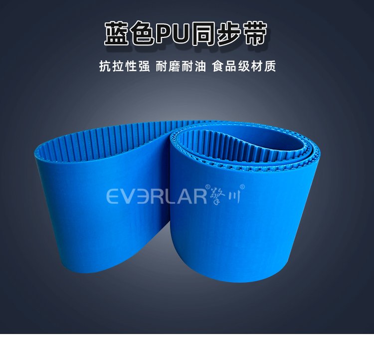 <b>藍色PU同步帶耐油耐腐蝕耐高溫工業傳動帶定制</b>