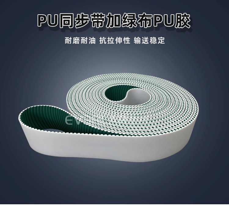 <b>PU同步帶加綠布PU膠耐磨平穩降噪工業傳動帶定制</b>