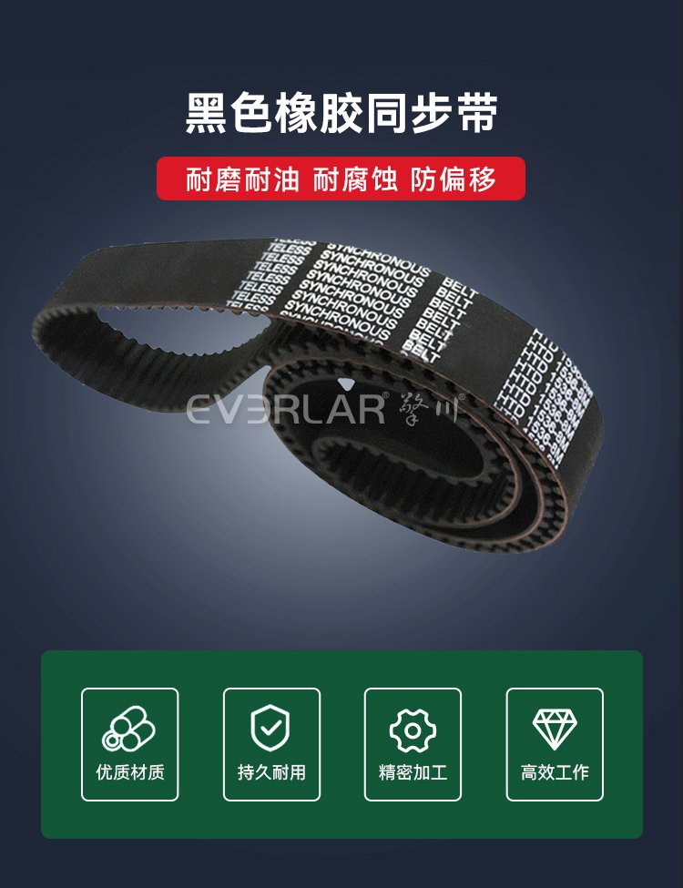 <b>黑色鋼絲開口橡膠同步帶防滑耐磨耐老化工業皮帶定制</b>