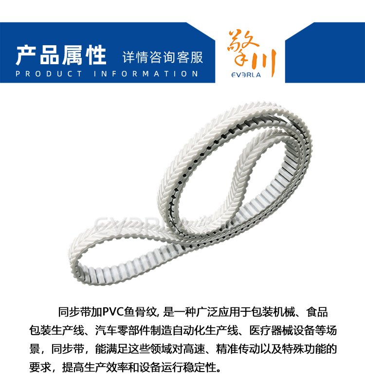 PU<a href='http://www.china-aero.com/' target='_blank'><u>同步帶</u></a>加PVC魚骨紋